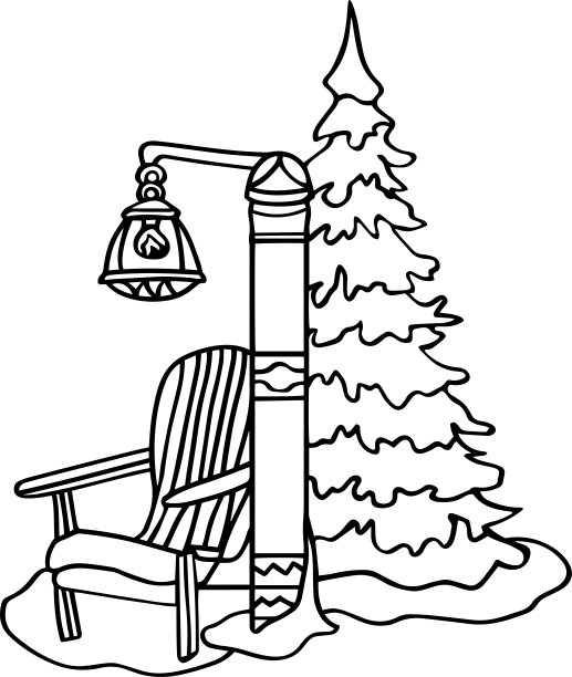 圣诞矢量剪辑艺术，黑色和白色图片下载