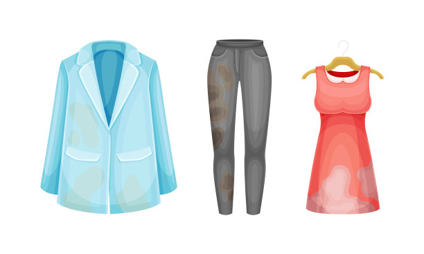 脏衣服衬脏夹克、牛仔裤和连衣裙图片下载