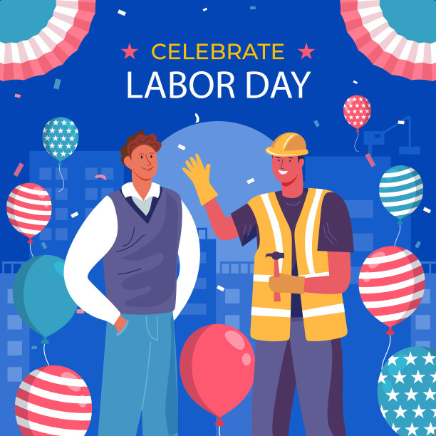 平面插图为劳动节庆祝矢量插图图片下载