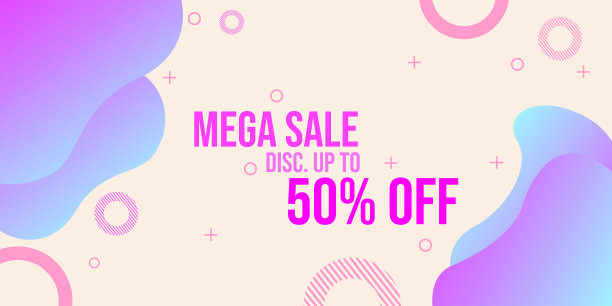 美丽优雅的横幅折扣广告。粉红色的渐变背景图片下载