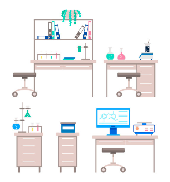 实验室与设备实验集向量图片下载