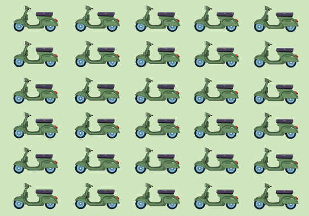 绿色Vespa摩托车背景插图图片下载