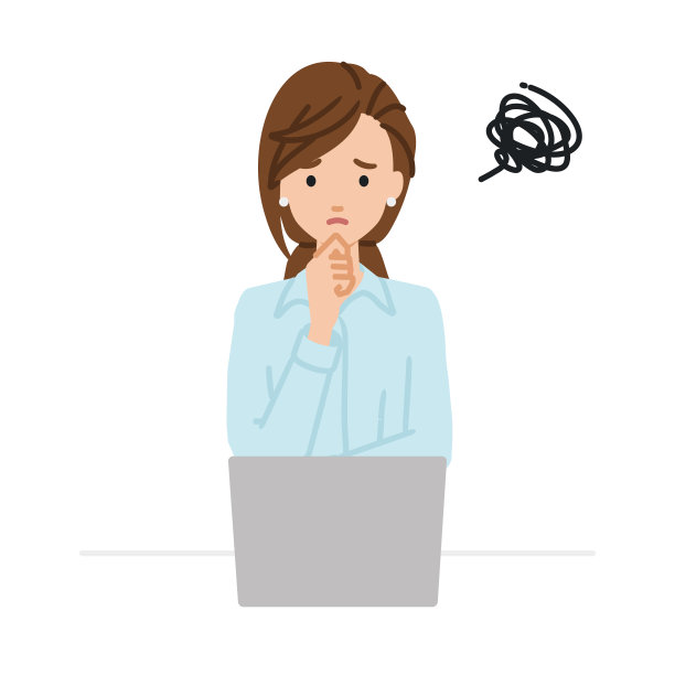 一个穿衬衫工作风格的女人用手指托着下巴站不稳图片下载