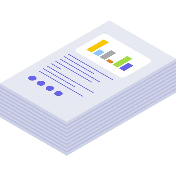 财务报告堆图标文书3d矢量图片下载