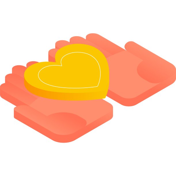 心牵手一起三维等距矢量图标图片下载