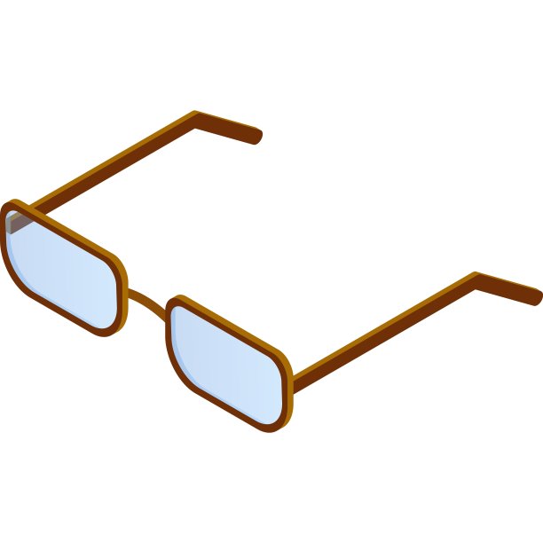 眼镜三维矢量眼等距图标图片下载