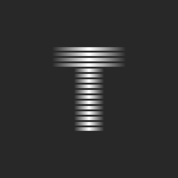 字母t标志设计与细平行线图片下载
