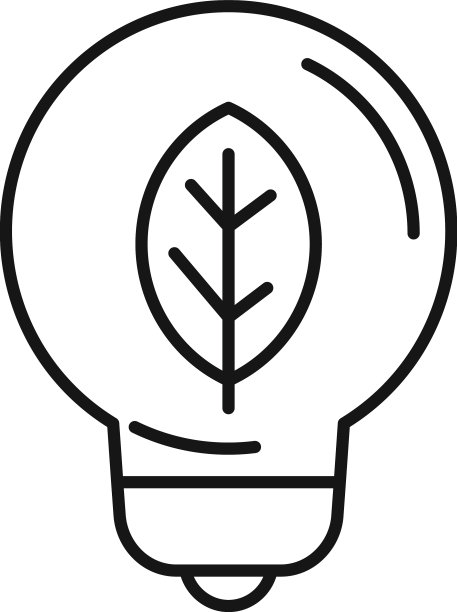 生态叶灯泡图标轮廓电力清洁图片下载