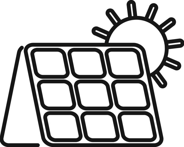 太阳能电池板图标勾勒自然动力图片下载