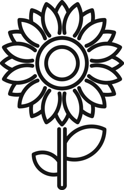 向日葵图标勾勒生态农场图片下载