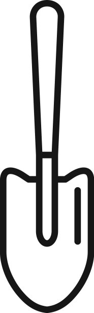 把手铲图标勾勒有机花园图片下载