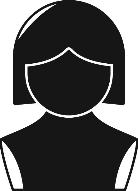 女性假发图标简单的头型图片下载