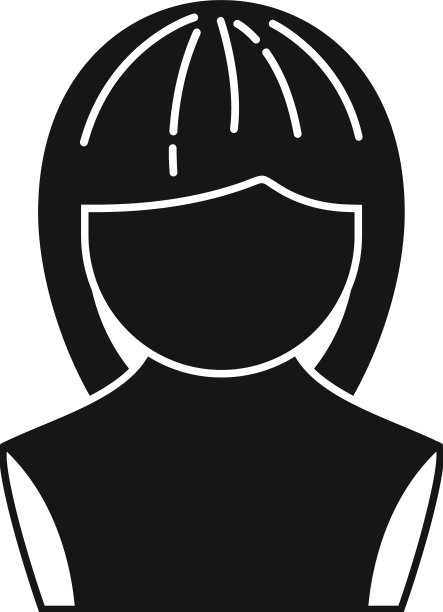 卷曲假发图标简单风格的头剪图片下载