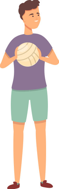 男孩打排球图标卡通运动图片下载