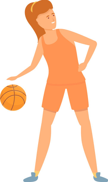 篮球女孩偶像卡通快乐的孩子图片下载