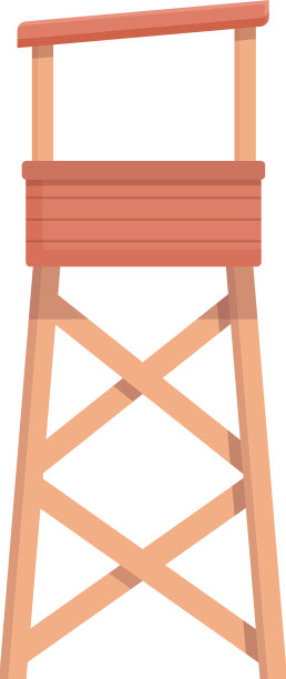 救生员木塔图标卡通海滩图片下载