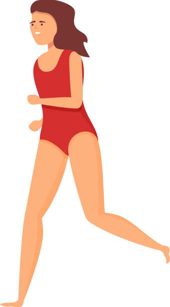 跑步女子救生员图标卡通水图片下载