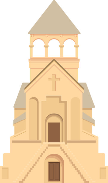 亚美尼亚白色教堂图标卡通塞文图片下载