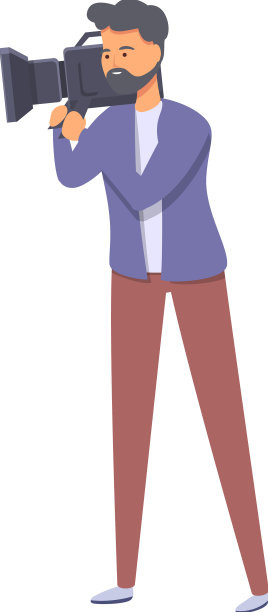 媒体镜头偶像卡通电视记者图片下载