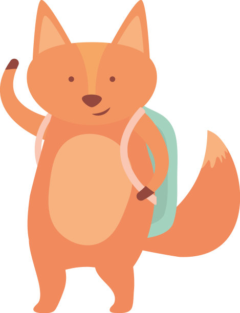 背着书包的校园小狐狸图片下载