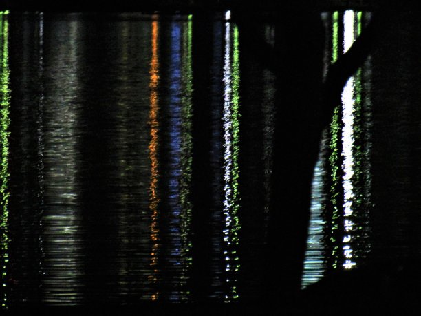 午夜。在湖边。抽象的背景。图片下载