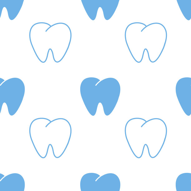 人类牙齿无缝图案图片下载