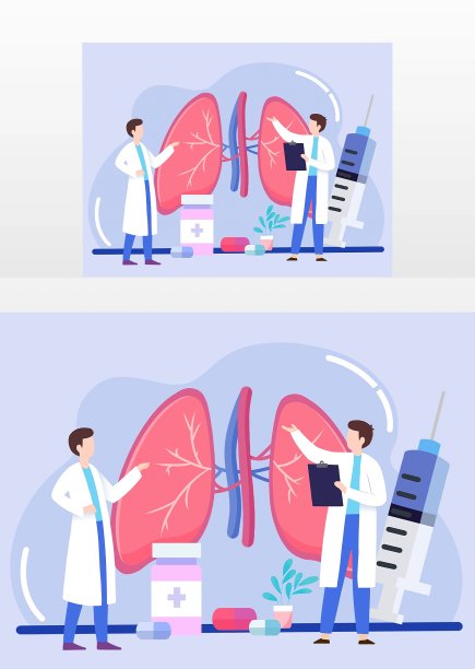 扁平风矢量肺科场景医学医疗学术图片下载