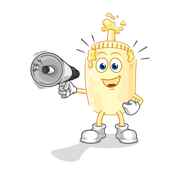 手拿蛋黄酱喇叭卡通图片下载