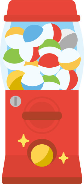 红色胶囊玩具机平面插图设计图片下载