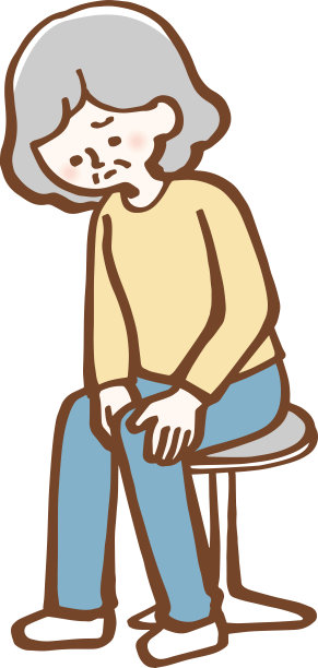 膝盖疼痛高级女性简单插图图片下载