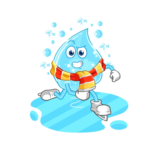 苏打水滑雪卡通人物吉祥物图片下载