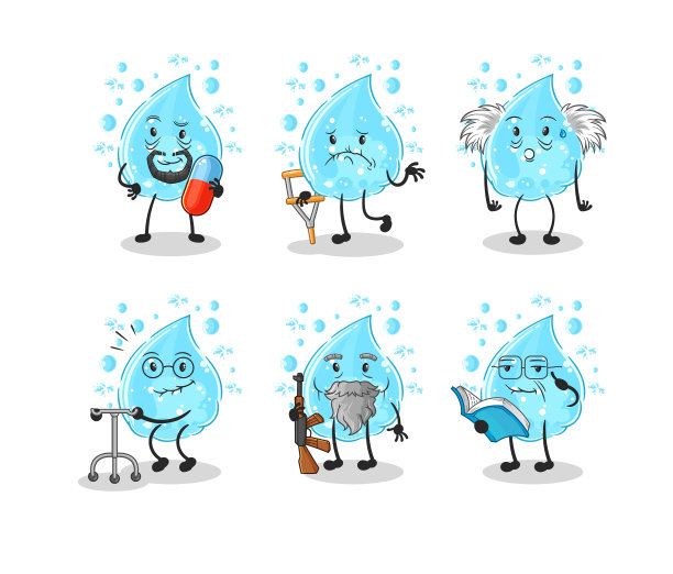 苏打水老人性格卡通吉祥物图片下载