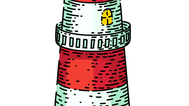 灯塔海素描手绘图片下载