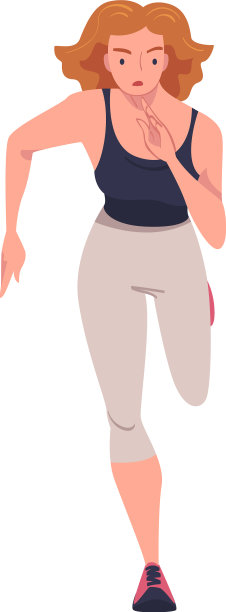 穿着运动服和运动鞋的女性角色跑步图片下载