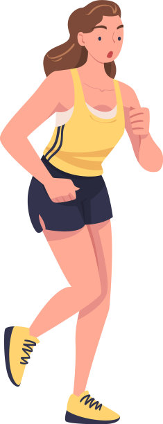 穿着运动服和运动鞋的女性角色跑步图片下载