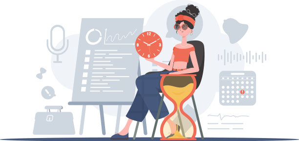 一个女人坐在椅子上，手里拿着一块手表图片下载