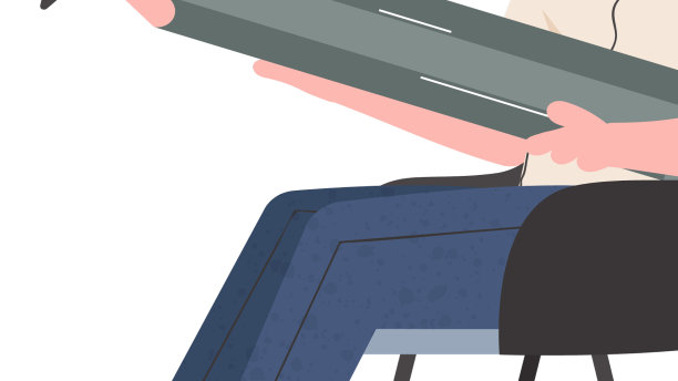 一个男人坐在椅子上，手里拿着一支大铅笔图片下载