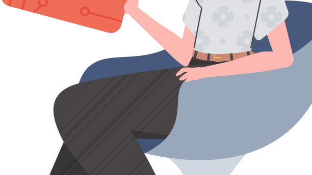 女孩坐在椅子上，手里拿着房子的标志图片下载