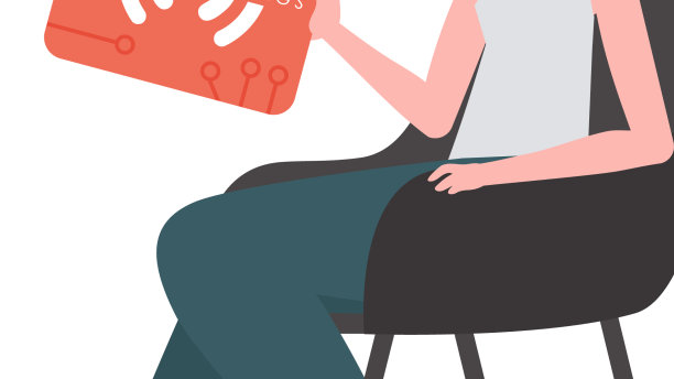 女孩坐在椅子上，手里拿着房子的标志图片下载