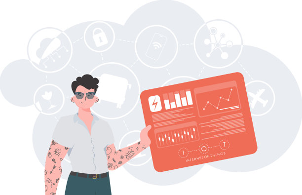 物联网概念，一个人拿着一个小组图片下载