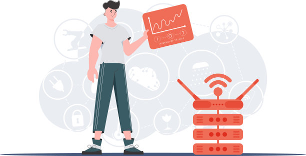 物联网概念一个人拿着一个装有分析仪的面板图片下载