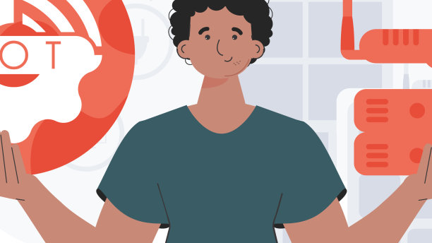 物联网概念一个人掌握着物联网图片下载