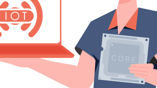 一个男人拿着一台笔记本电脑和一个处理器芯片图片下载