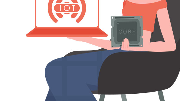 一个女人拿着笔记本电脑，里面装着处理器芯片图片下载