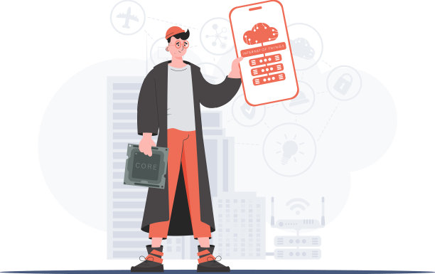 物联网概念这家伙拿着手机图片下载