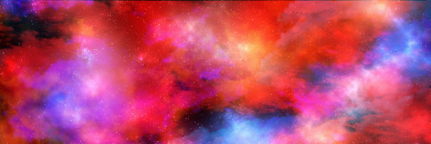 太空背景是星尘和闪亮的星星。逼真的宇宙和彩色星云。色彩斑斓的星系。三维演示图片下载