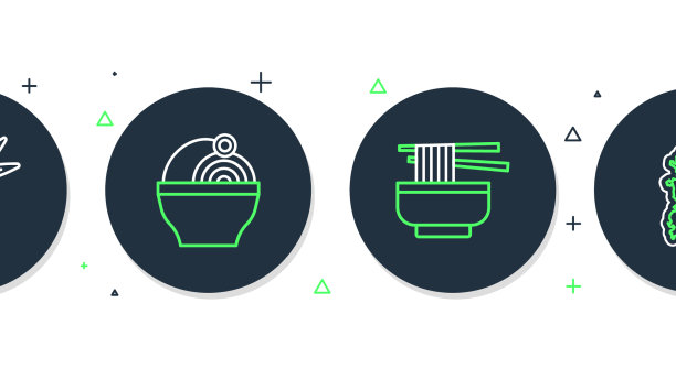 设置线拉面竹和韩国地图图标图片下载