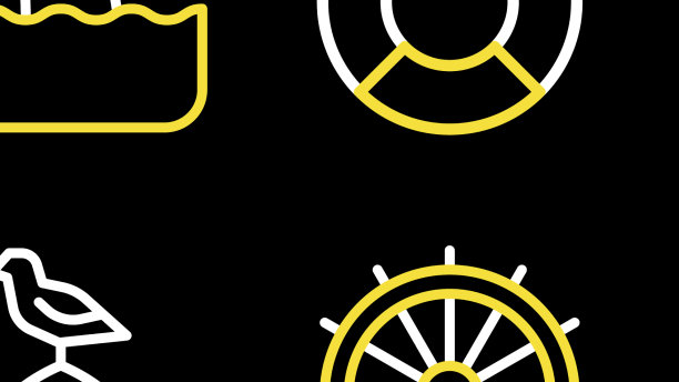 收索救生圈，海鸥号船方向盘图片下载