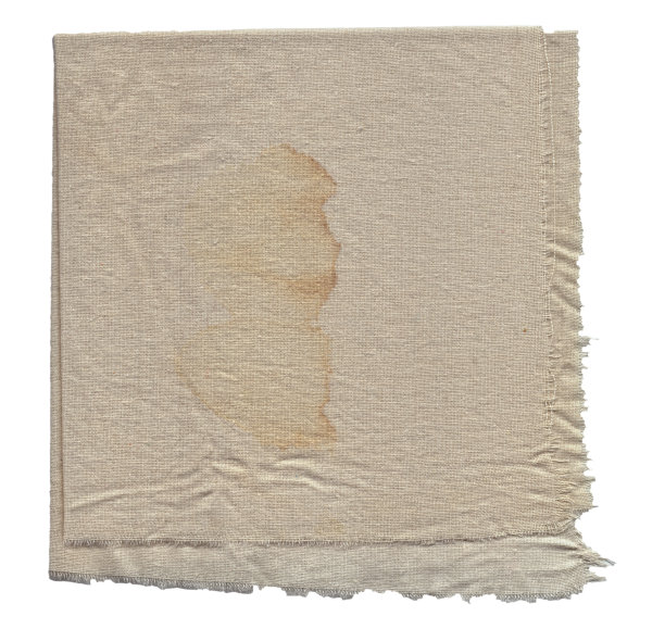 旧脏亚麻织物纹理背景与污渍隔离图片下载