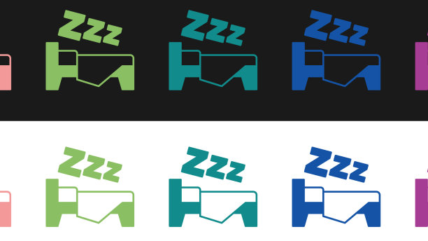 设置睡眠时间图标隔离在黑白上图片下载